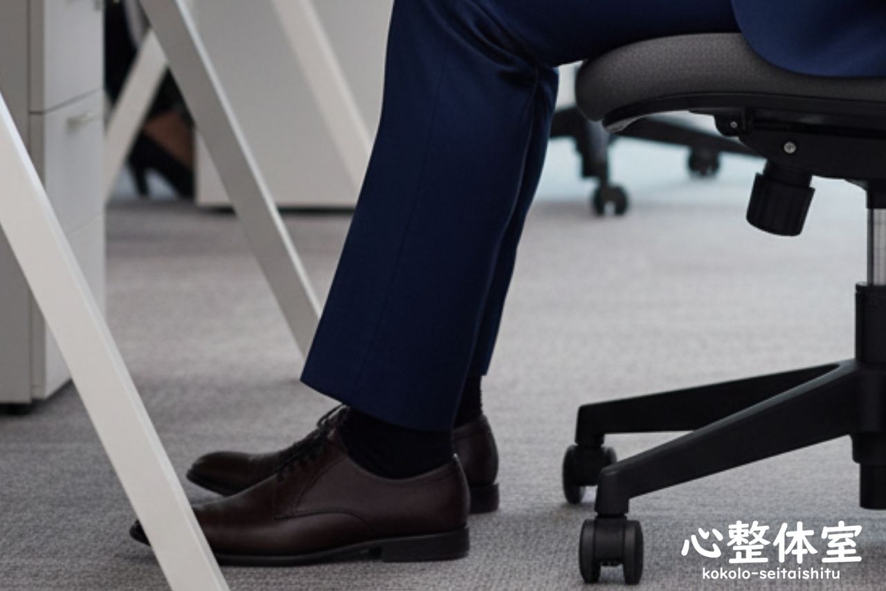椅子に座る時は足の裏をしっかり着ける