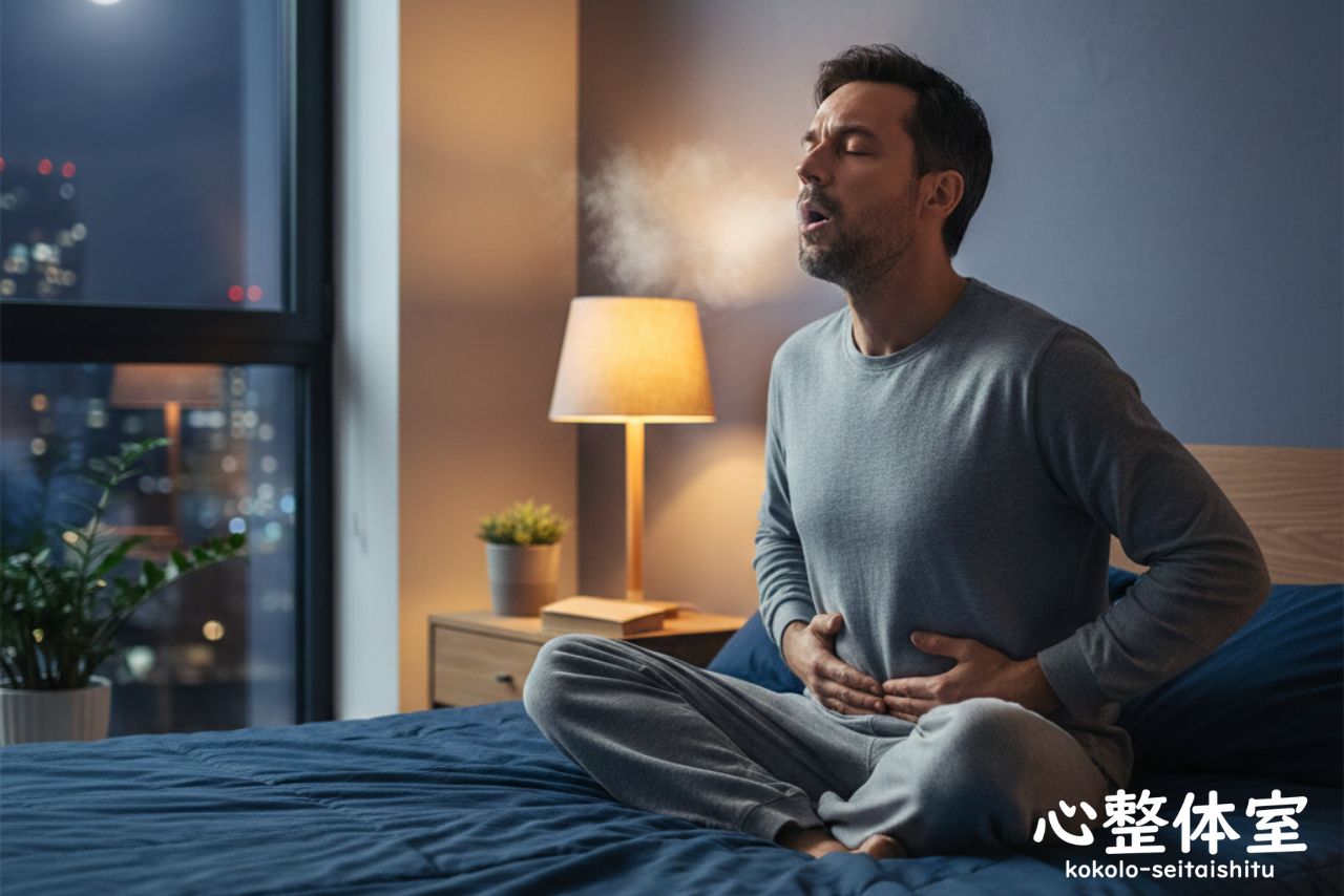 声を出す感じで息を吐く